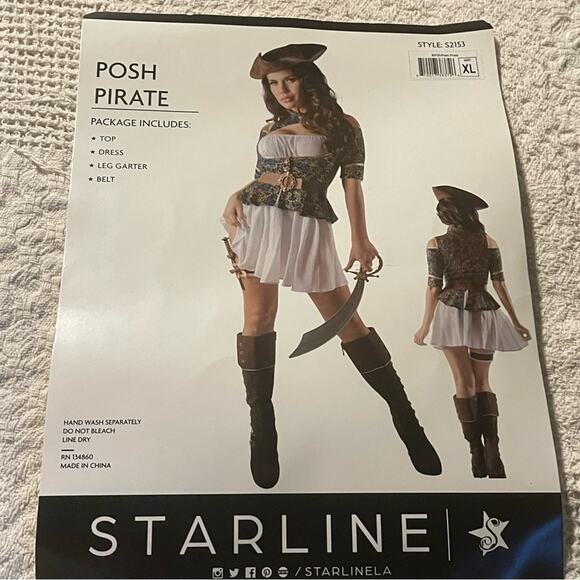 NEW Starline Posh Pirate Costume Size XL - Picture 3 of 5